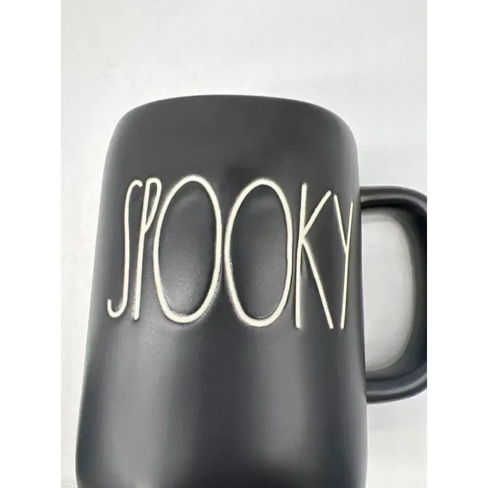 Rae Dunn Black Ceramic Mug Spooky